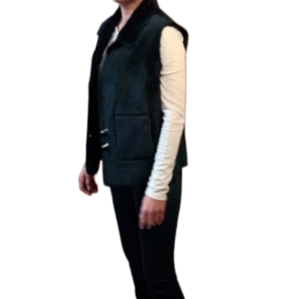 Size 12 Black Vest Leather Versatile Layer